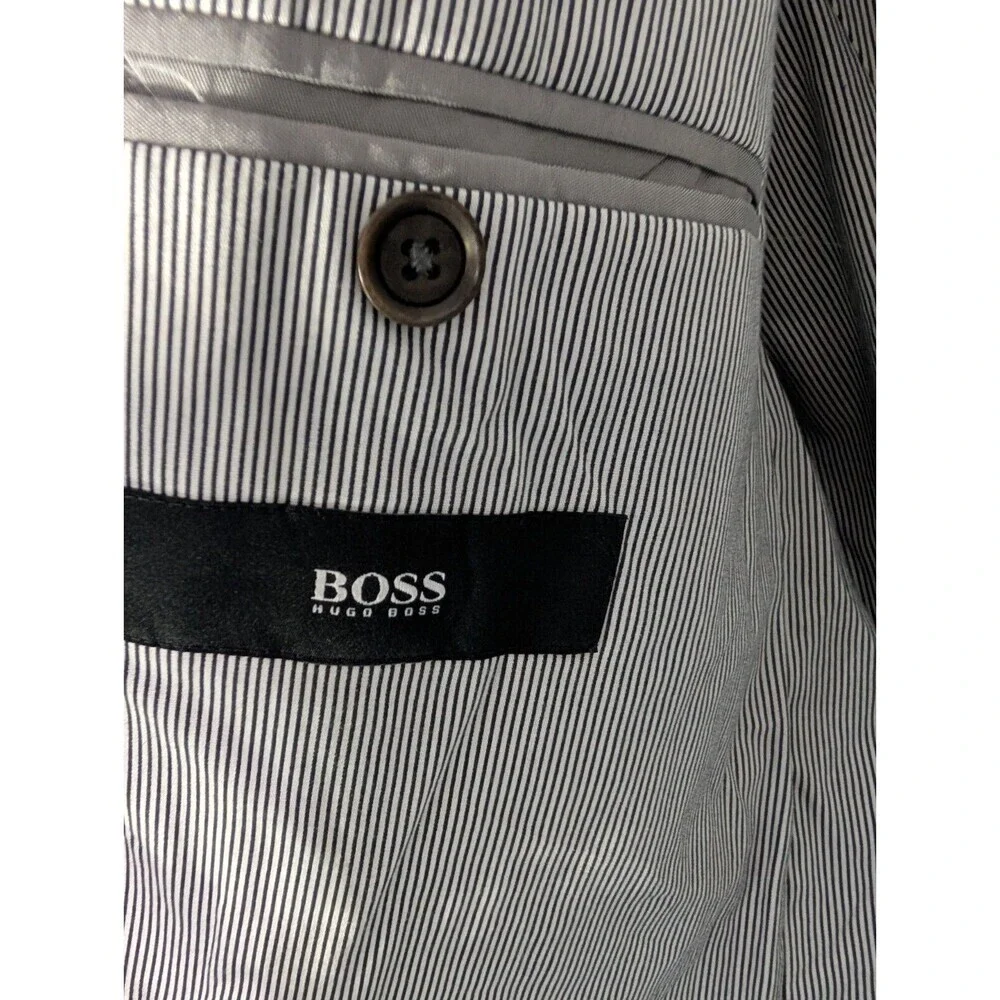 Hugo Boss‎ The Keys Gray Plaid Wool Suit Jacket 42 Long
